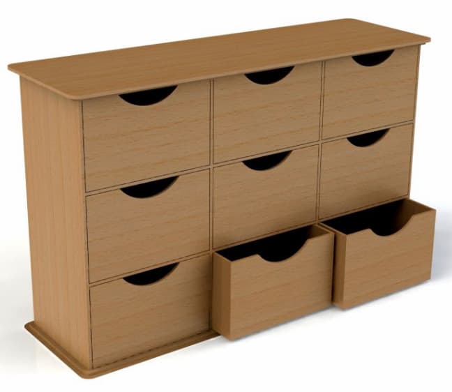 Laser Cut modern wood dresser free dxf cnc vector