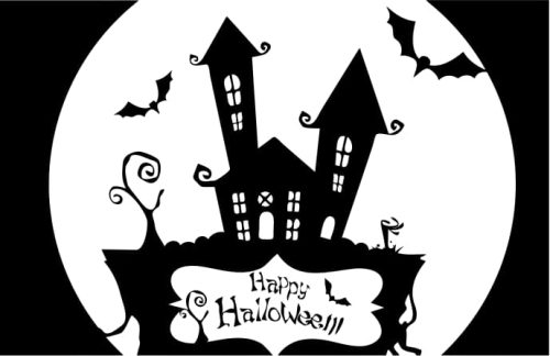 haunted house stencil