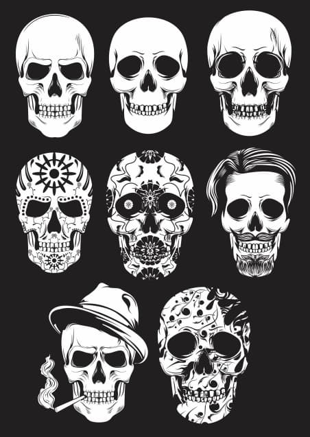 Skulls Free Vector
