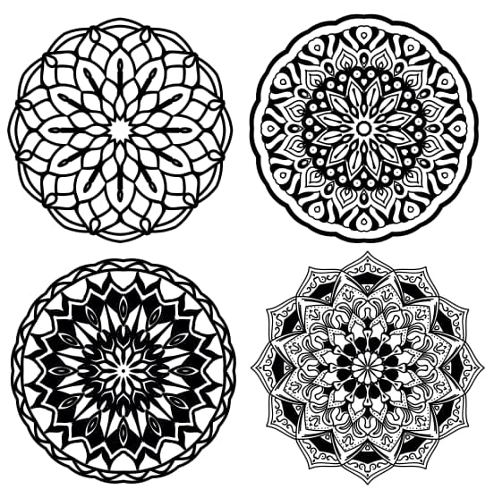 Free vector mandalas vector Set cdr files download 2 vector mandalas
