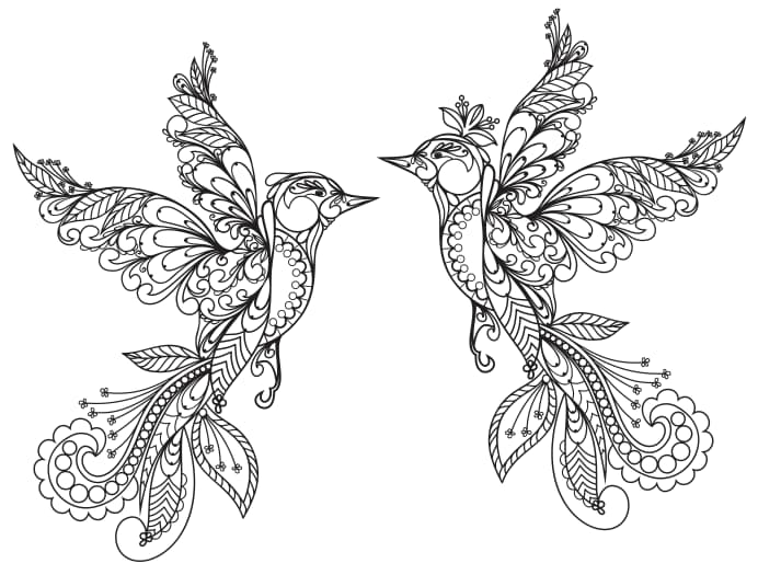 Ornament birds vector Free Vector download