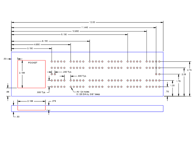 cribbage board template dxf