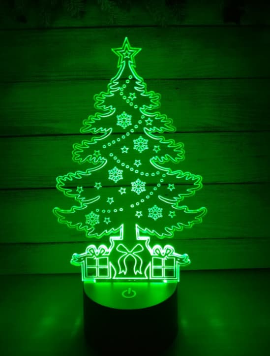 free DXF files designs Christmas Tree 3d Illusion 2 free dxf files