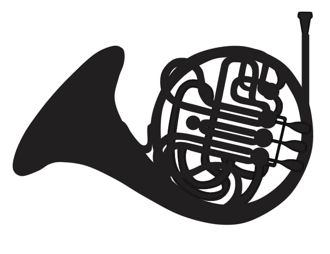 free vector art of a french horn