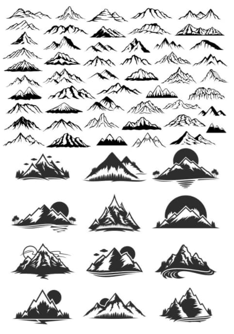 free vector mountains