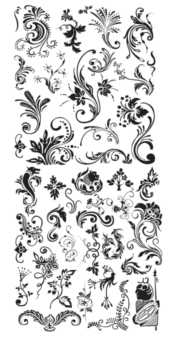 free vector swirls Set CDR file download 2 free vector swirls