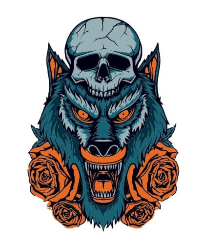 wolf skull vector