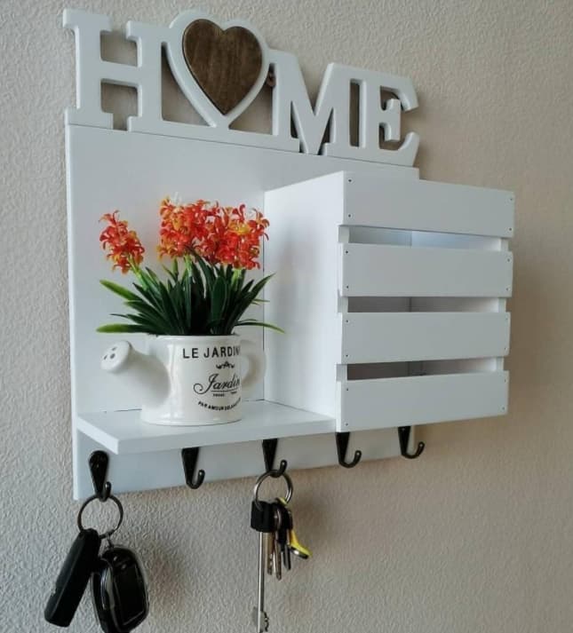 laser cut wooden key holder