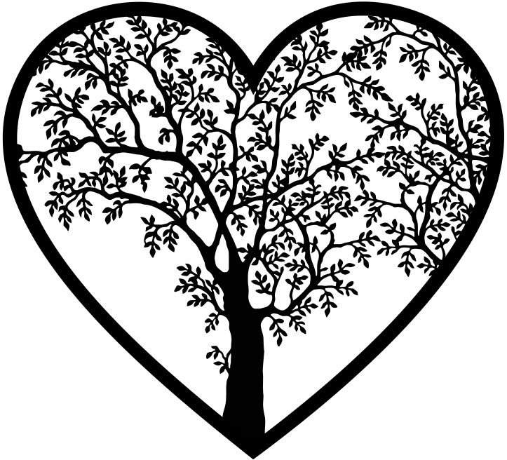 tree heart DXF File tree love branches plant 2 tree heart