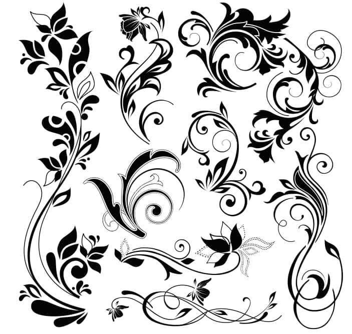 Floral decorative elements Free Vector 2 decorative elements