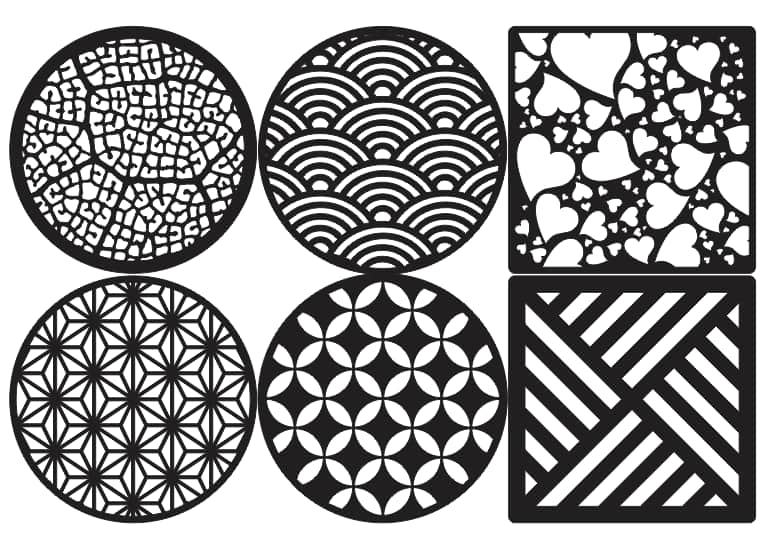 Laser Cut Decorative Coasters Free Vector