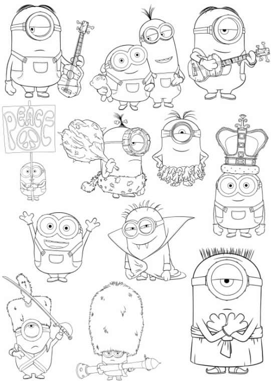 Minions Line Art