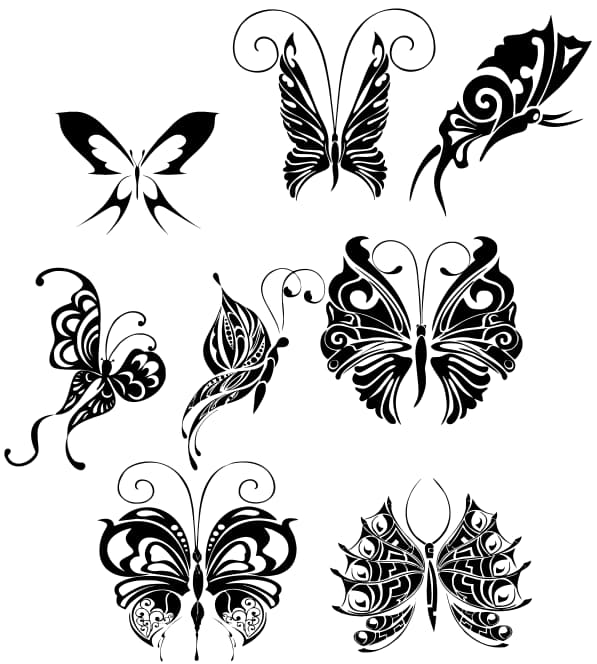amazing butterfly design tattoo vector
