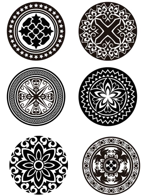 decorative Vintage rounded ornaments Free Vector 2 ornaments Free Vector