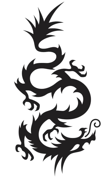 Chinese Dragon Silhouette Vector