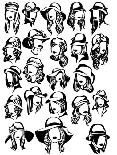 Vector Silhouette Woman Face