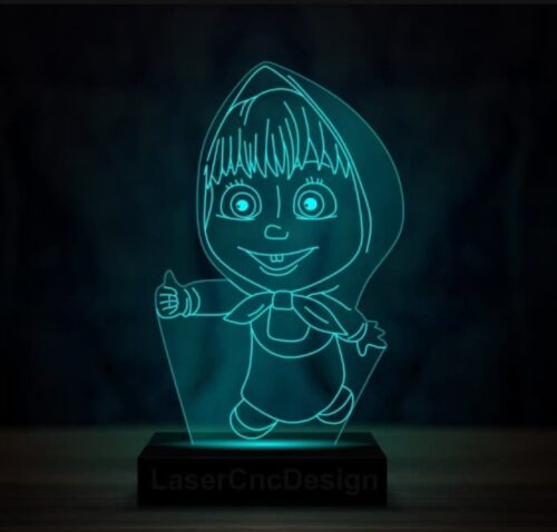 Laser Cutting DXF Masha 3D Lamp vector DXF free download