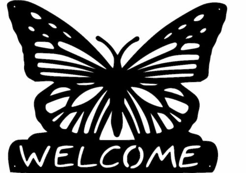 Welcome Butterfly Vector DXF Free Download