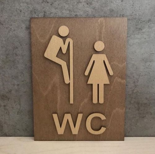 Free CNC Files WC Door Sign CNC Design Files