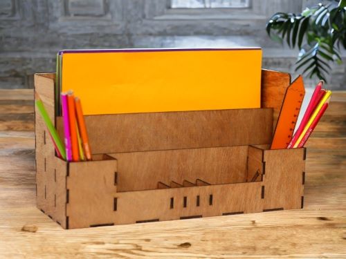Laser Cut File Wooden Desk Organizer SVG File free download