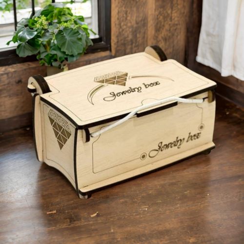 Laser-Cut Wooden Jewelry Case svg files free