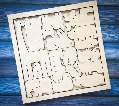 Download Free Laser Cut SVG Files Animal puzzle