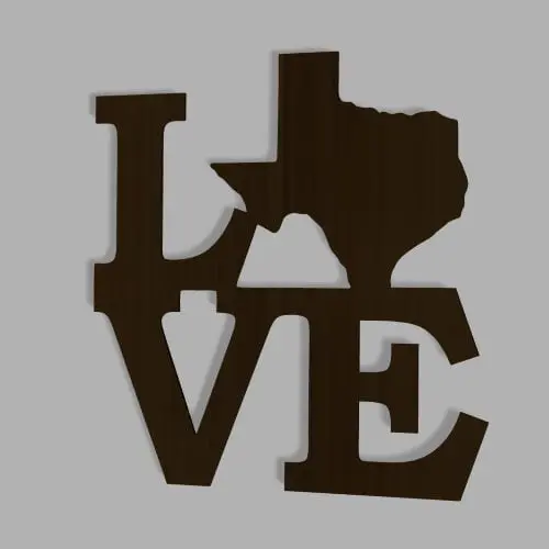 Love Texas laser cut Templates Download