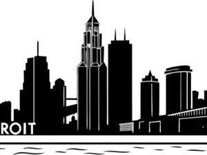 Detroit Skyline Laser File - Vector for Laser Cutting 30 Detroit Skyline Laser File