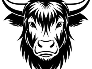 Highland Cow Head SVG