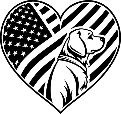 Patriotic Dog Heart DXF - Laser Cut Design 2 Patriotic Dog Heart DXF -
