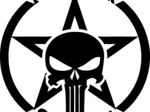 Black Silhouette of a Punisher Skull – Free SVG & Vector Files