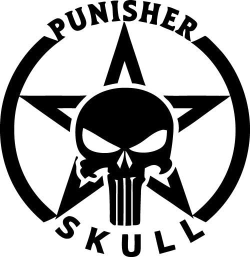 Black Silhouette of a Punisher Skull – Free SVG & Vector Files 2 Black Silhouette of a Punisher Skull – Free SVG & Vector Files