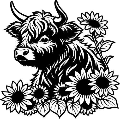 Highland Cow SVG - Free Farm Animal Design for Crafts 2 Highland Cow SVG - Free Farm Animal Design for Crafts