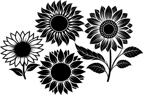 Sunflower SVG Black and White - Free Floral SVG Design 2 Sunflower SVG Black and White - Free Floral SVG Design