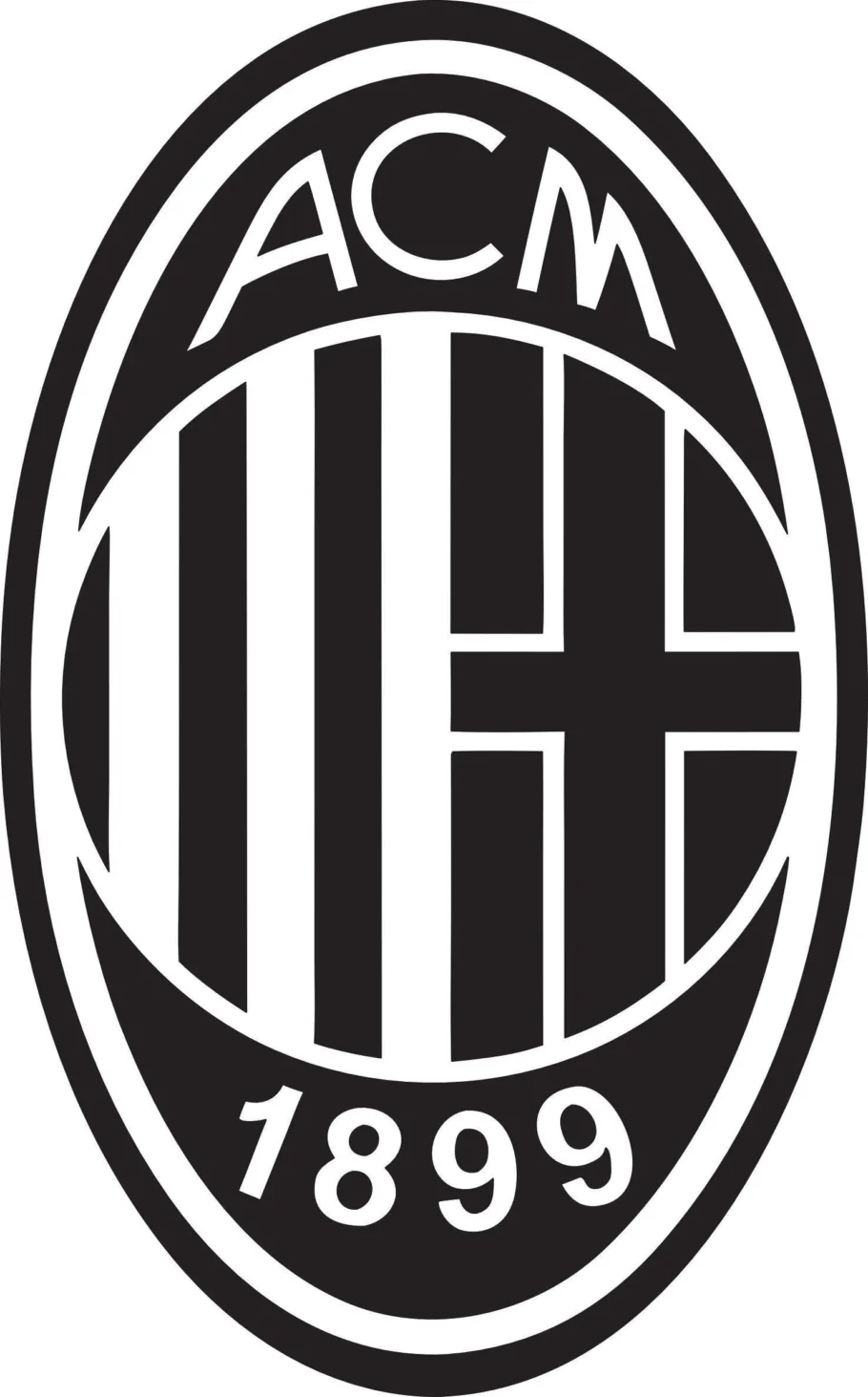 "AC Milan Football Logo SVG DXF Vector for Cricut and Laser"
