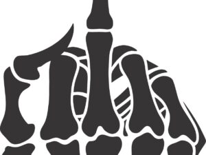 skeleton middle finger SVG vector file for Cricut and laser cutting
