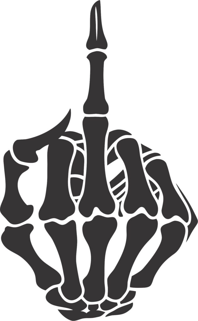 Skeleton Middle Finger SVG – Free Vector Files for Cricut & Laser Cutting 2 skeleton middle finger SVG vector file for Cricut and laser cutting